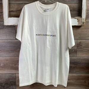 Gildan Ladies Embroidered Tshirt “Savannah Georgia” , Size XL, White